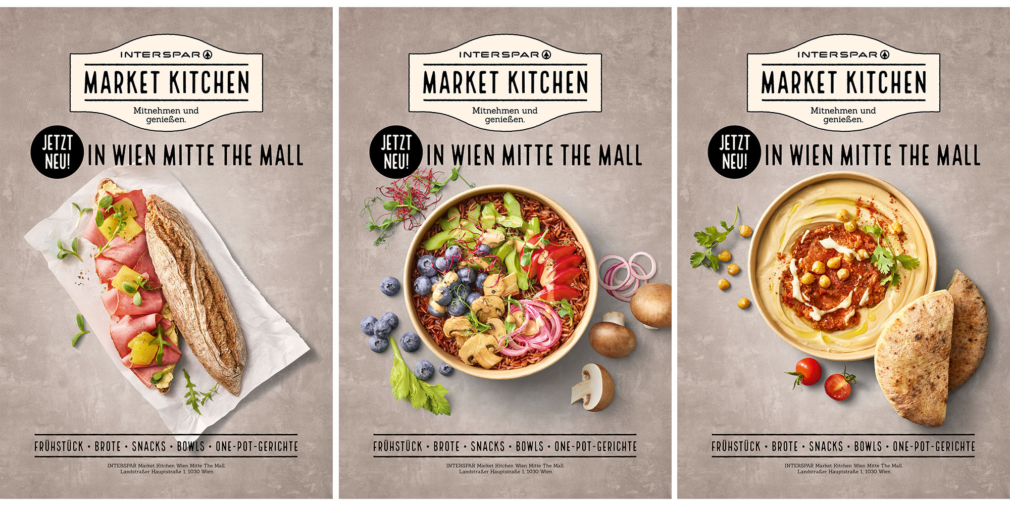 3 Sujets für die Marketkitchen.