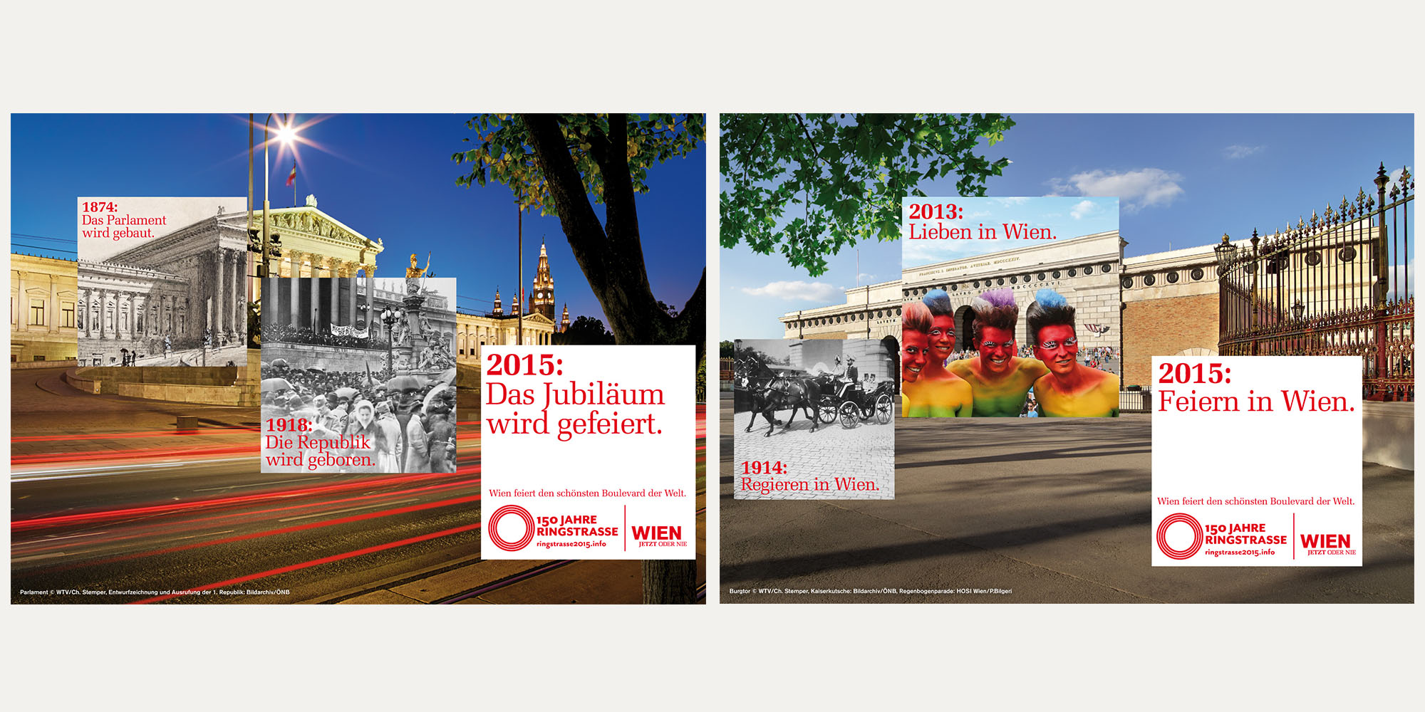 2 Sujets für das Ringstraßen-Jubiläum.