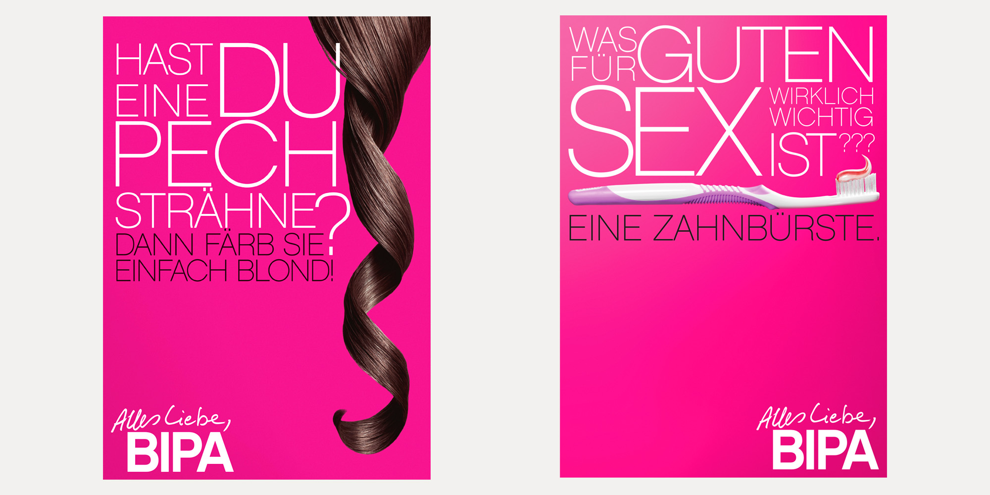 2 Kampagnensujest mit den Produktschwerpunkten Zahnpflege und Hairstyling.
